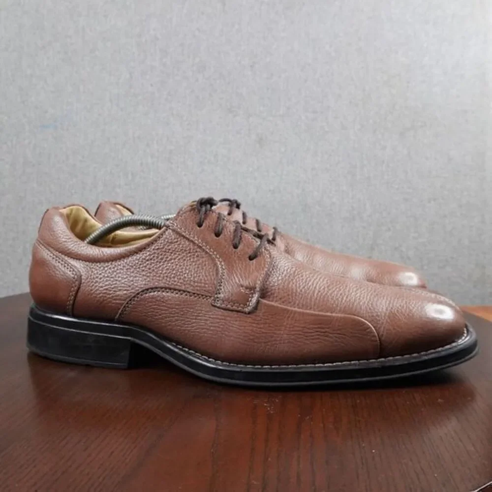Studio Belvedere Bay Bridge Oxford Size 14D Brown‎ Pebble Leather Dress Lace Up